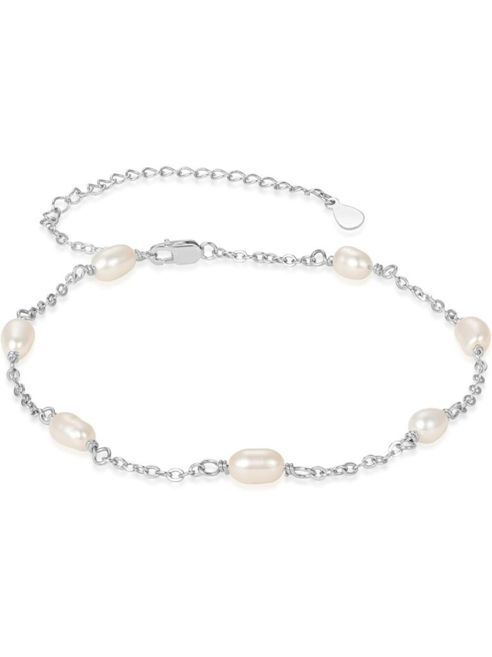 Elegant Pearl Ankle Bracelets - 925 Sterling Silver Anklets for Women, Perfect